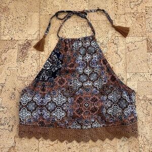 American Eagle Outfitters Tied Halter Crop Top